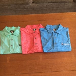 3 Footjoy Men’s Space Dyed Golf Shirts, size L